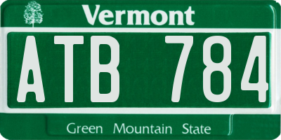 VT license plate ATB784