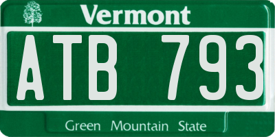 VT license plate ATB793