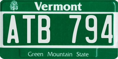 VT license plate ATB794
