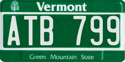 VT license plate ATB799