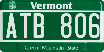 VT license plate ATB806