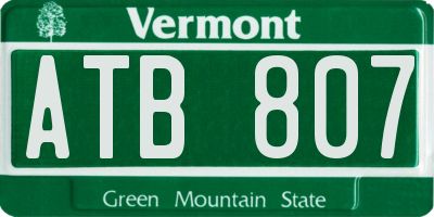 VT license plate ATB807