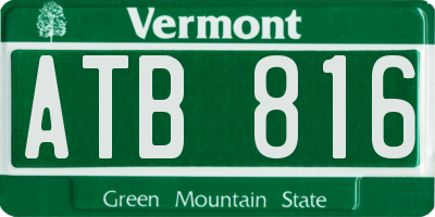 VT license plate ATB816