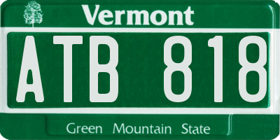 VT license plate ATB818