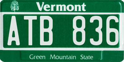 VT license plate ATB836