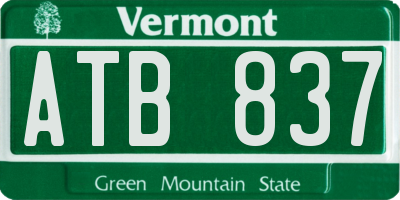 VT license plate ATB837