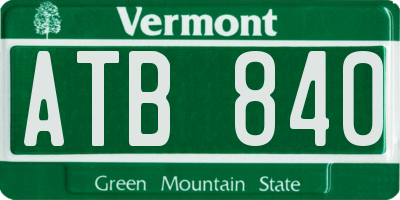 VT license plate ATB840