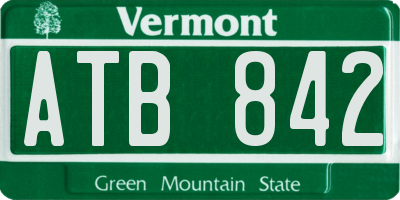 VT license plate ATB842