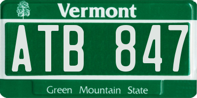 VT license plate ATB847