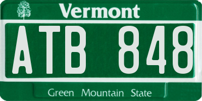 VT license plate ATB848