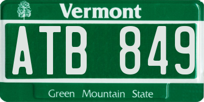 VT license plate ATB849
