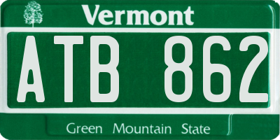 VT license plate ATB862