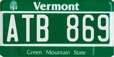 VT license plate ATB869