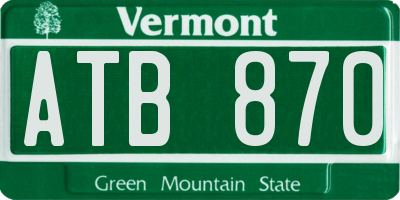 VT license plate ATB870