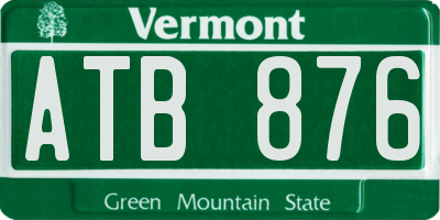 VT license plate ATB876
