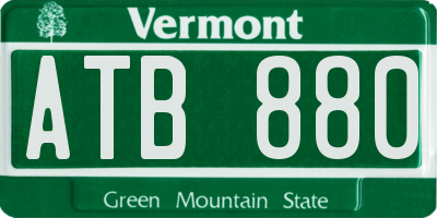 VT license plate ATB880