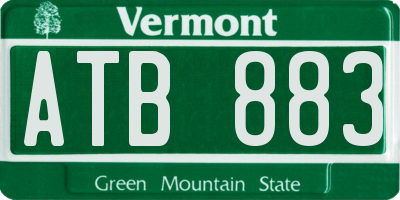 VT license plate ATB883
