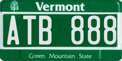VT license plate ATB888