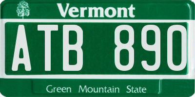 VT license plate ATB890