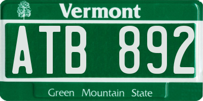 VT license plate ATB892