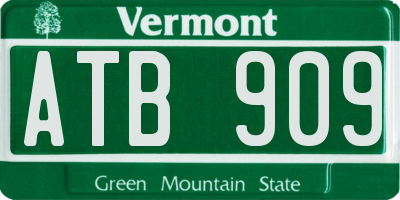 VT license plate ATB909