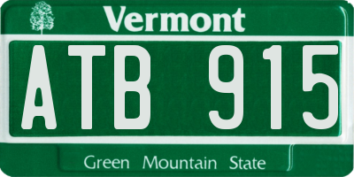VT license plate ATB915