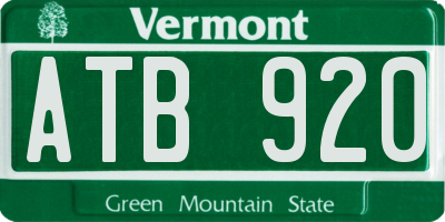VT license plate ATB920