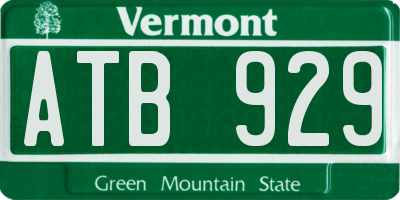VT license plate ATB929