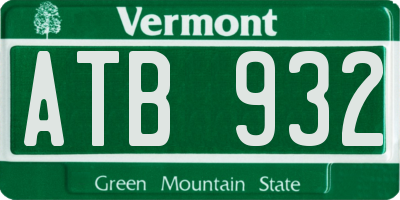 VT license plate ATB932