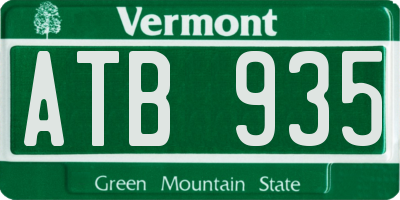 VT license plate ATB935