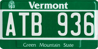 VT license plate ATB936