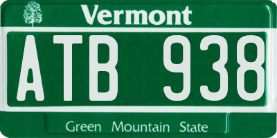 VT license plate ATB938