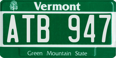 VT license plate ATB947
