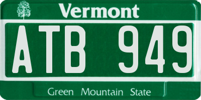 VT license plate ATB949