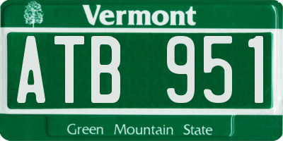 VT license plate ATB951