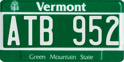 VT license plate ATB952