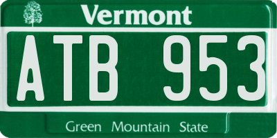 VT license plate ATB953
