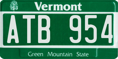 VT license plate ATB954