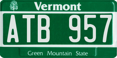 VT license plate ATB957