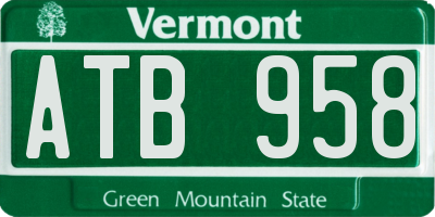 VT license plate ATB958