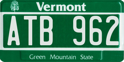 VT license plate ATB962