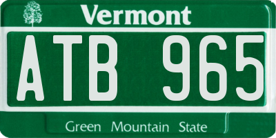 VT license plate ATB965