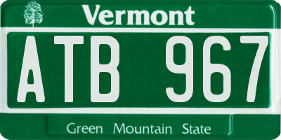 VT license plate ATB967