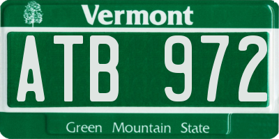 VT license plate ATB972