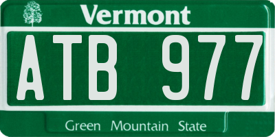VT license plate ATB977