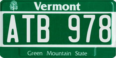 VT license plate ATB978