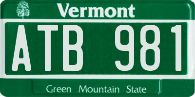 VT license plate ATB981