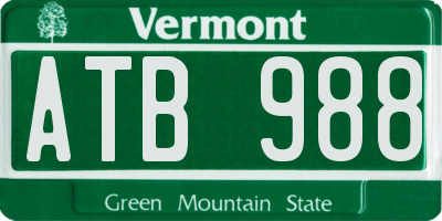 VT license plate ATB988