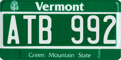 VT license plate ATB992
