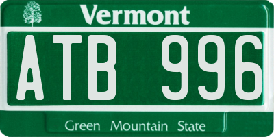 VT license plate ATB996